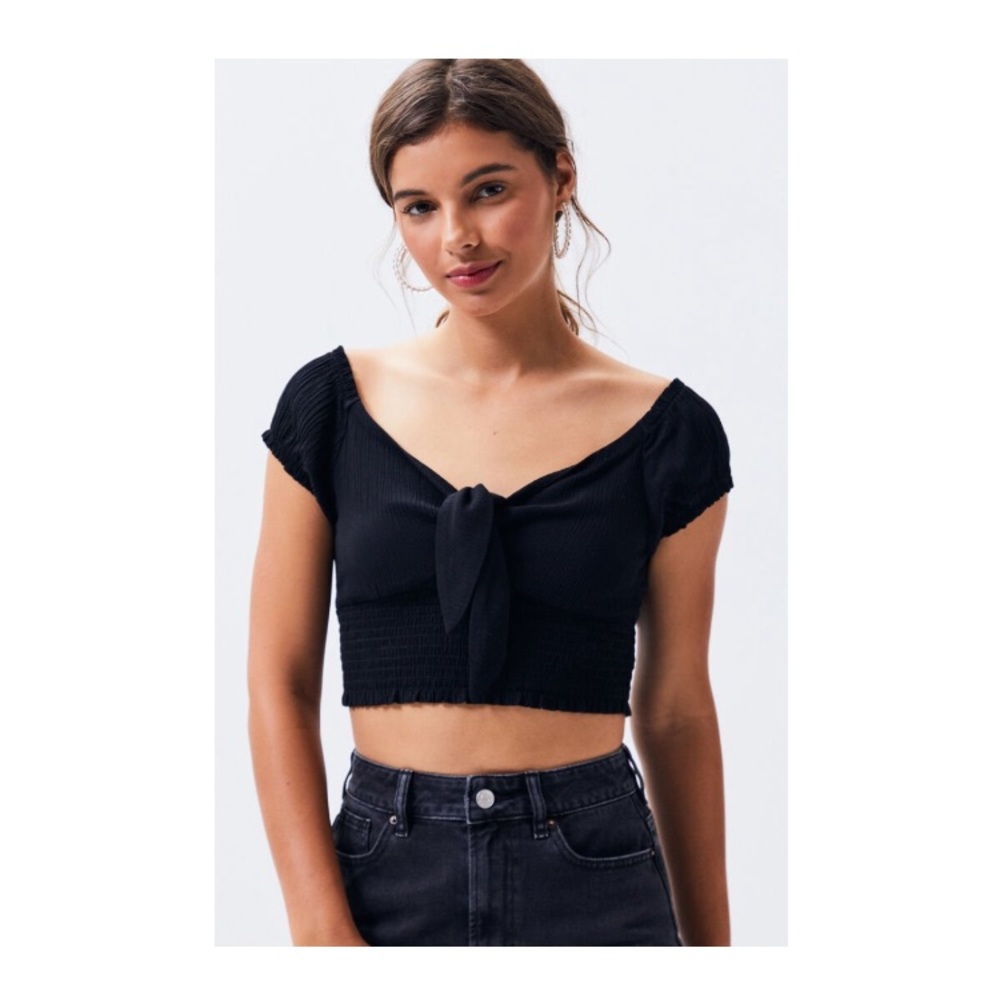 SOLD Pacsun LA Hearts tie front woven top - Picture 3 of 4